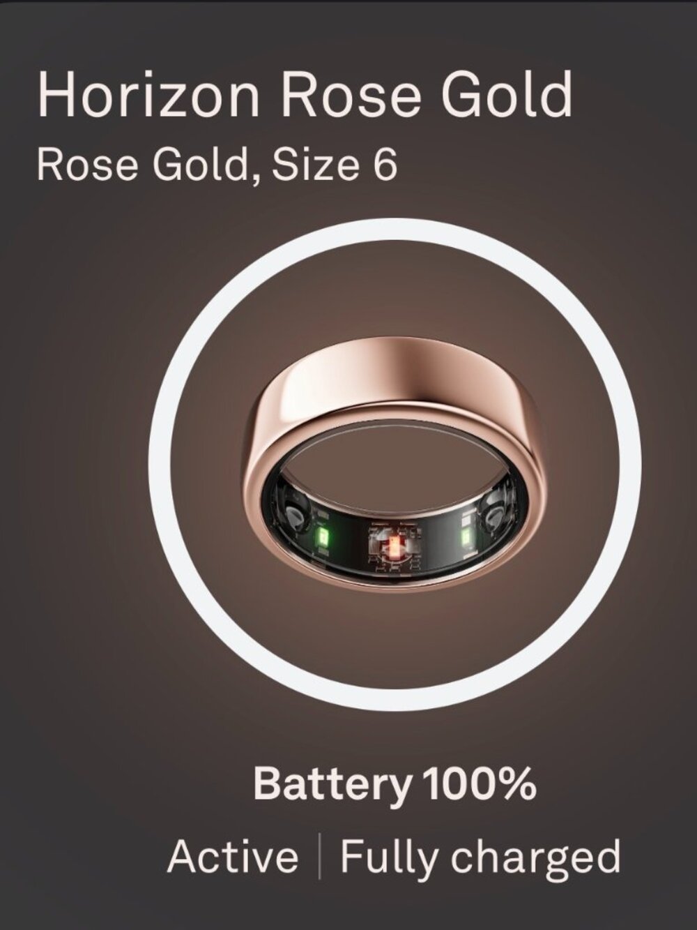 Oura Ring Horizon Rose Gold Size 6